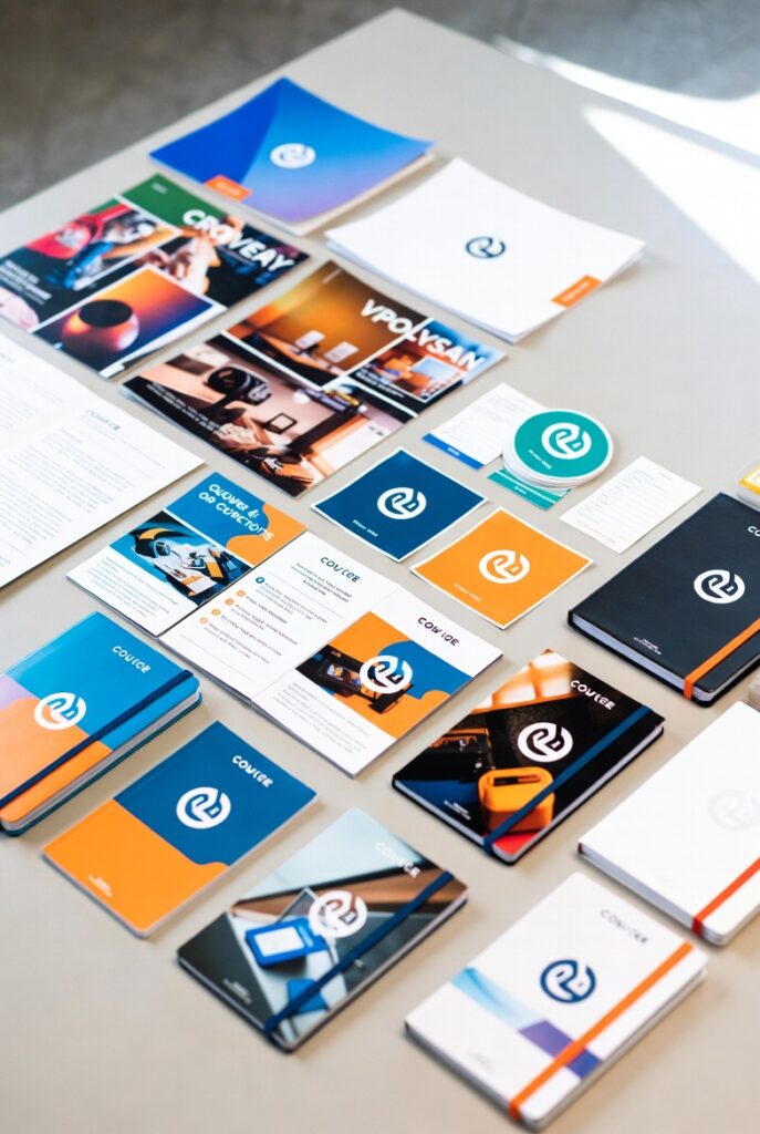 different printed marketing materials for business promotion